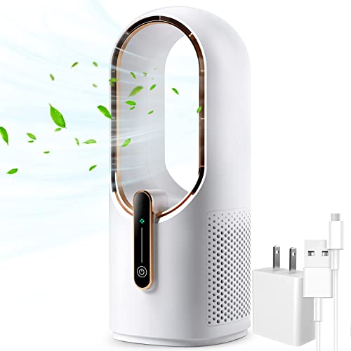 KONSIDEN F6 Bladeless Desk Fan 3-Speed Quiet 11.8 Inch