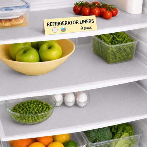 AKINLY Refrigerator Mats Washable Waterproof EVA 9-Pack