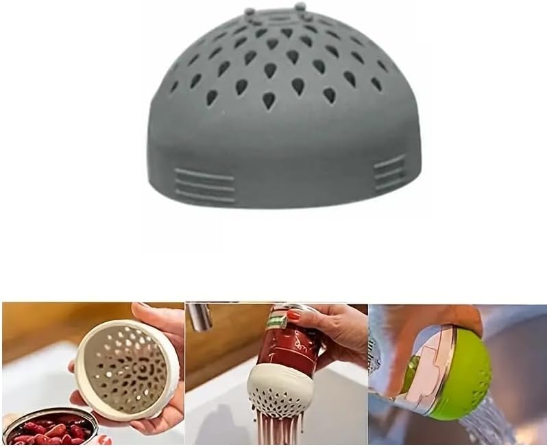 Multi-Use Silicone Can Strainer Mini Colander Tool Gray