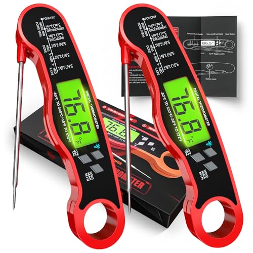 AWLKIM Digital Instant Read Meat Thermometer Waterproof Backlit