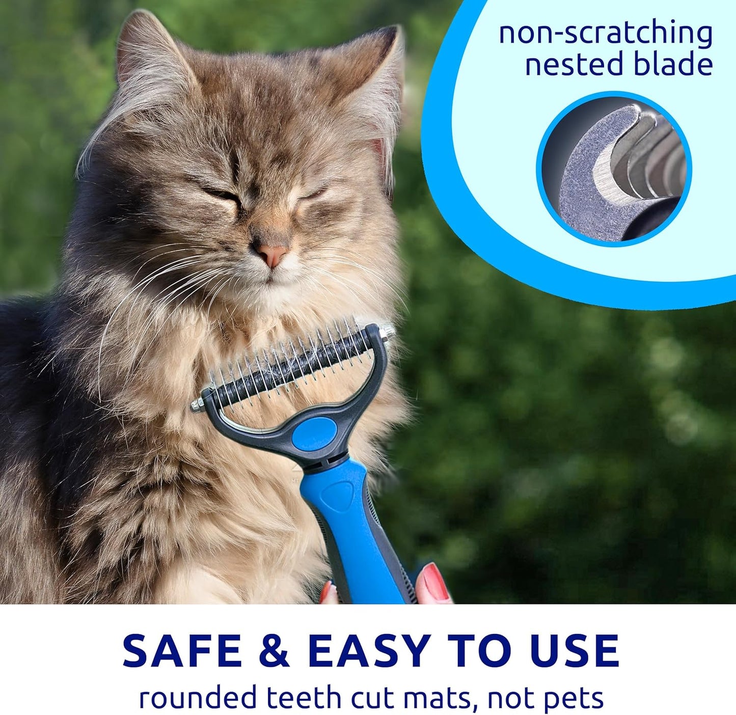 Deshedding Dog & Cat Brush | Double-Sided Pet Grooming Tool for Long & Short Hair | Skin-Friendly Shedding Comb