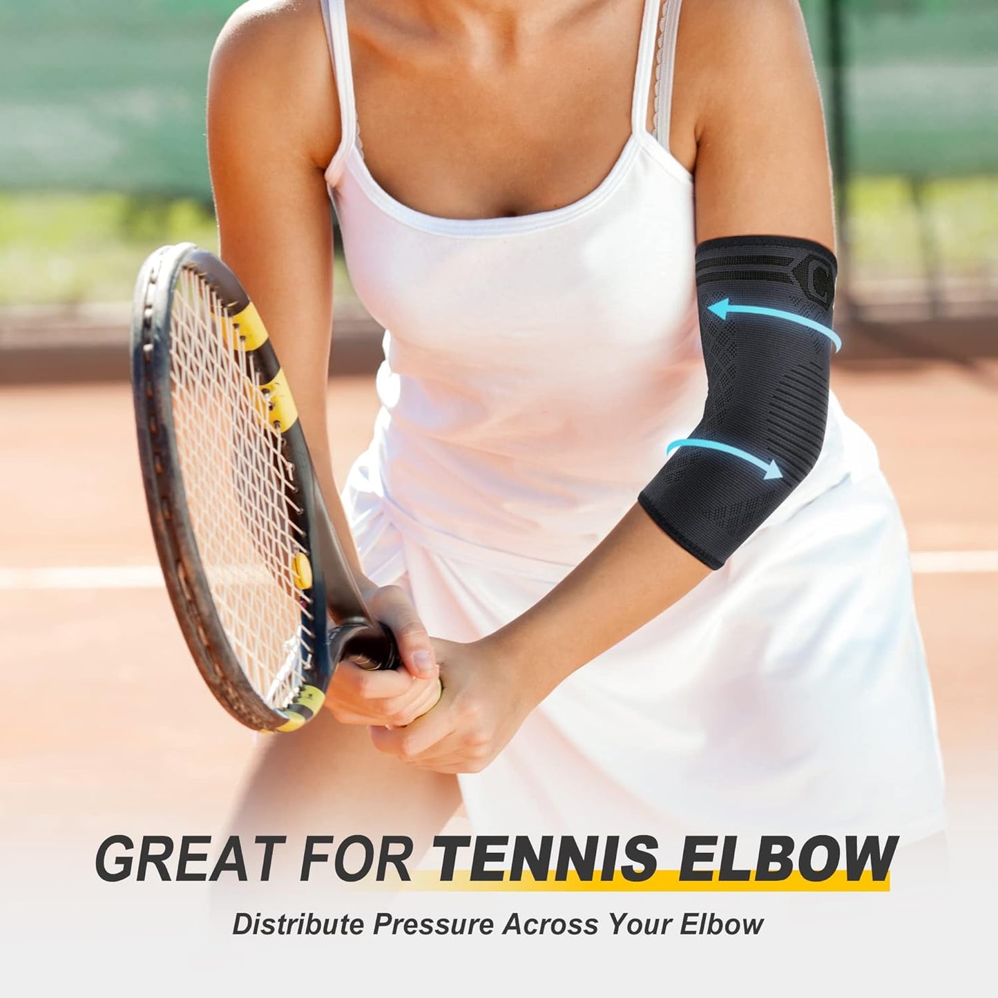 2 Pack Elbow Brace Compression Sleeve | Tennis & Golfer's Elbow Support for Tendonitis, Arthritis & Sports Pain Relief