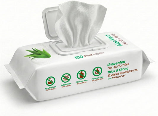 Dog Wipes 100 Count | Deodorizing Paw & Body Wipes with Aloe Vera & Vitamin E for Dogs, Puppies & Cats