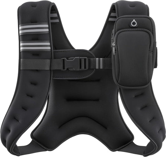 Weighted Vest for Workout & Running | Adjustable Weight Training Vest with Reflective Stripes for Fitness, Strength & Muscle Building