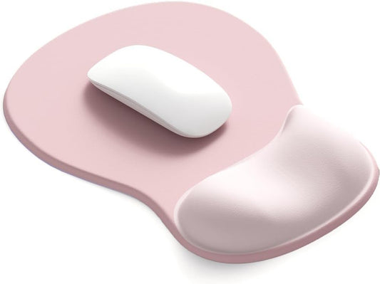 Ergonomic Gel Mouse Pad with Wrist Support | Non-Slip Comfort Mousepad for Office, Home & Gaming Desk | Pink