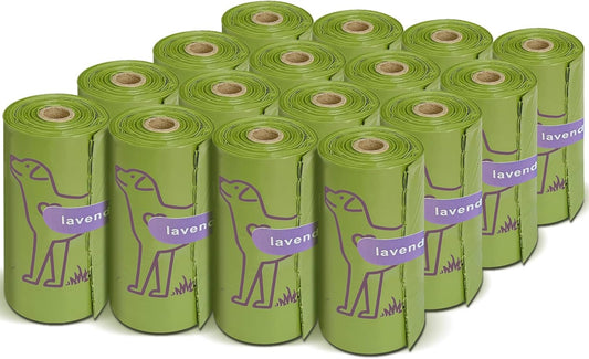 Dog Poop Bags 240 Count | Leakproof Lavender Scented Waste Bags Strong & Durable for Dogs & Cats
