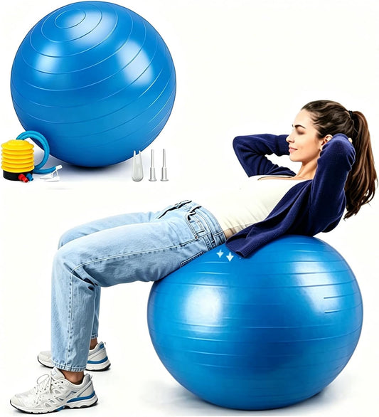 65CM Yoga Ball with Pump | Anti-Burst Stability Ball for Exercise, Fitness, Balance, Pregnancy & Physical Therapy