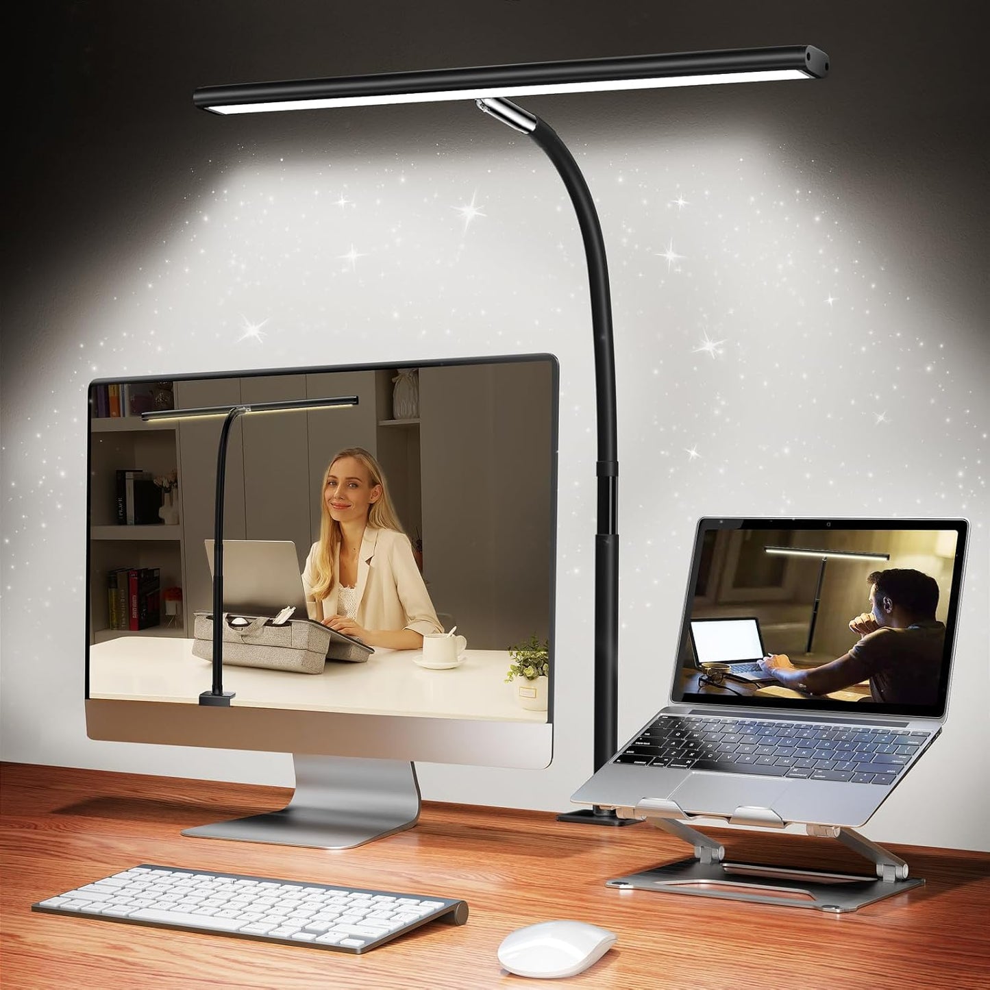 LED Desk Lamp with Clamp | Eye-Caring Dimmable Reading Light | Adjustable Gooseneck Desk Light for Home Office & Study