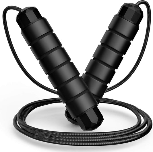 Adjustable Speed Jump Rope | Tangle-Free Fitness Workout Rope with Foam Handles & Ball Bearings for Men, Women & Kids