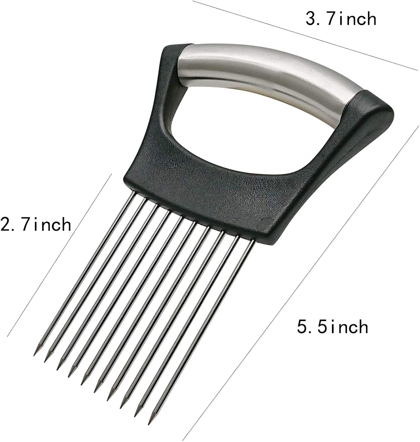 Stainless Steel Onion Slicer Holder / Vegetable Cutter for Onions, Tomatoes, Avocados & Eggs | Easy Kitchen Prep Tool