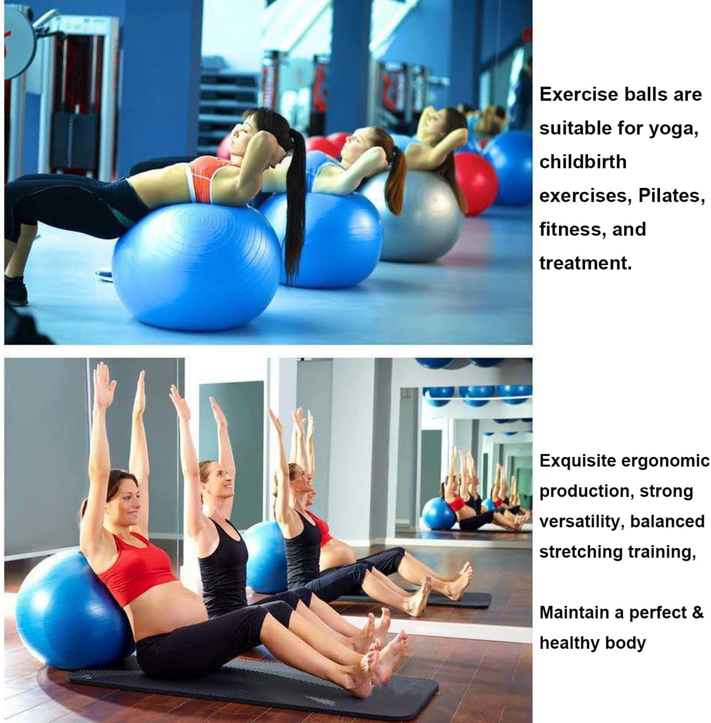 65CM Yoga Ball with Pump | Anti-Burst Stability Ball for Exercise, Fitness, Balance, Pregnancy & Physical Therapy