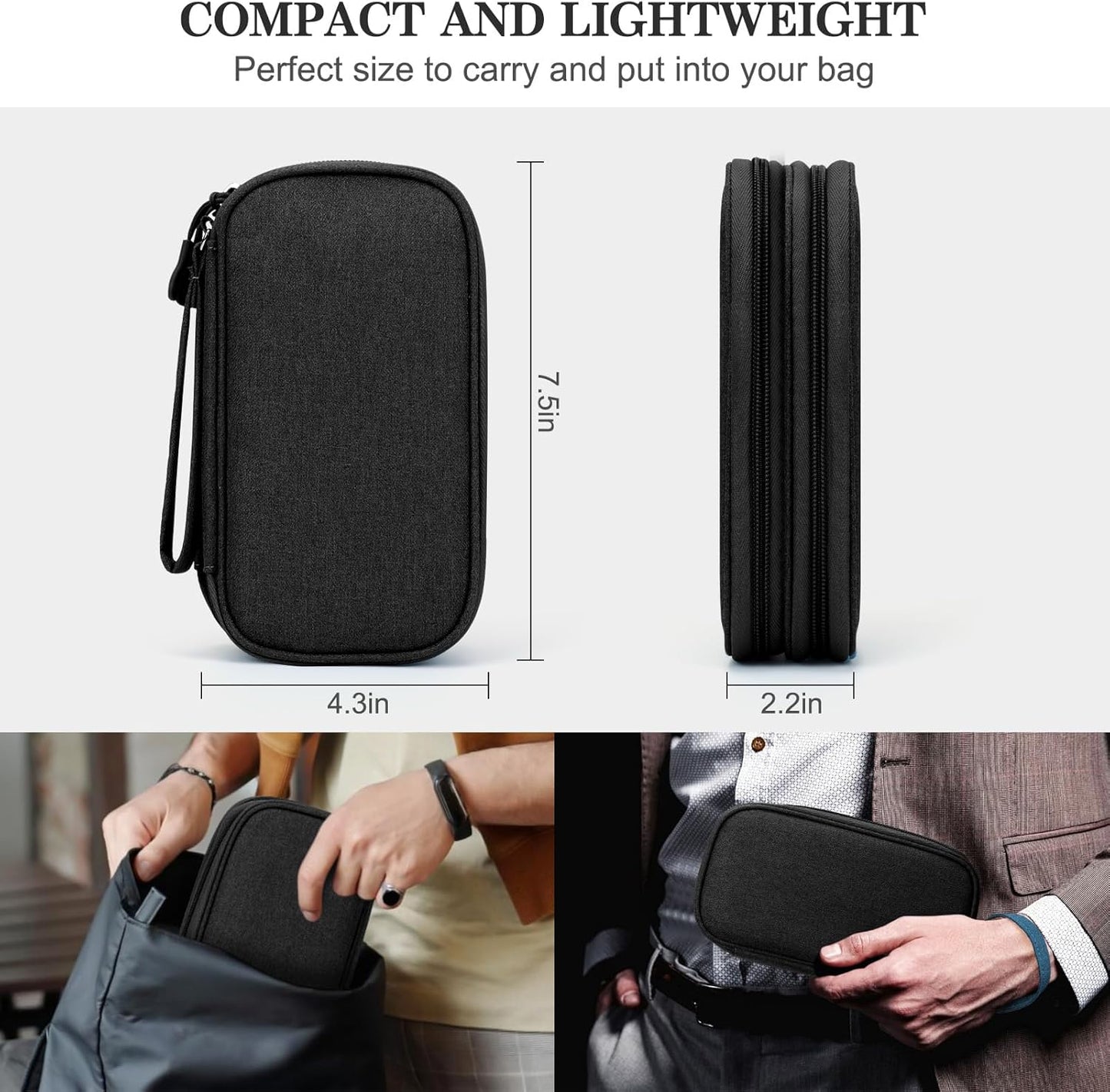 Travel Cable Organizer Pouch | Waterproof Electronic Accessories Storage Bag for Chargers, Cords, Earphones & Phone Accessories