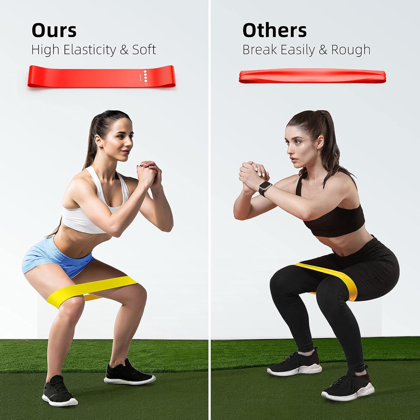 Resistance Bands Set 5 Pack | Exercise Bands for Strength Training, Pilates, Yoga & Home Workouts | Leg, Glute & Arm Fitness Kit