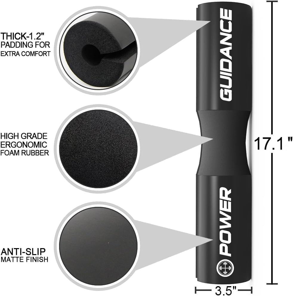 Barbell Squat Pad | Neck & Shoulder Cushion for Squats, Hip Thrusts, Lunges & Weightlifting | Fits Olympic & Standard Bars
