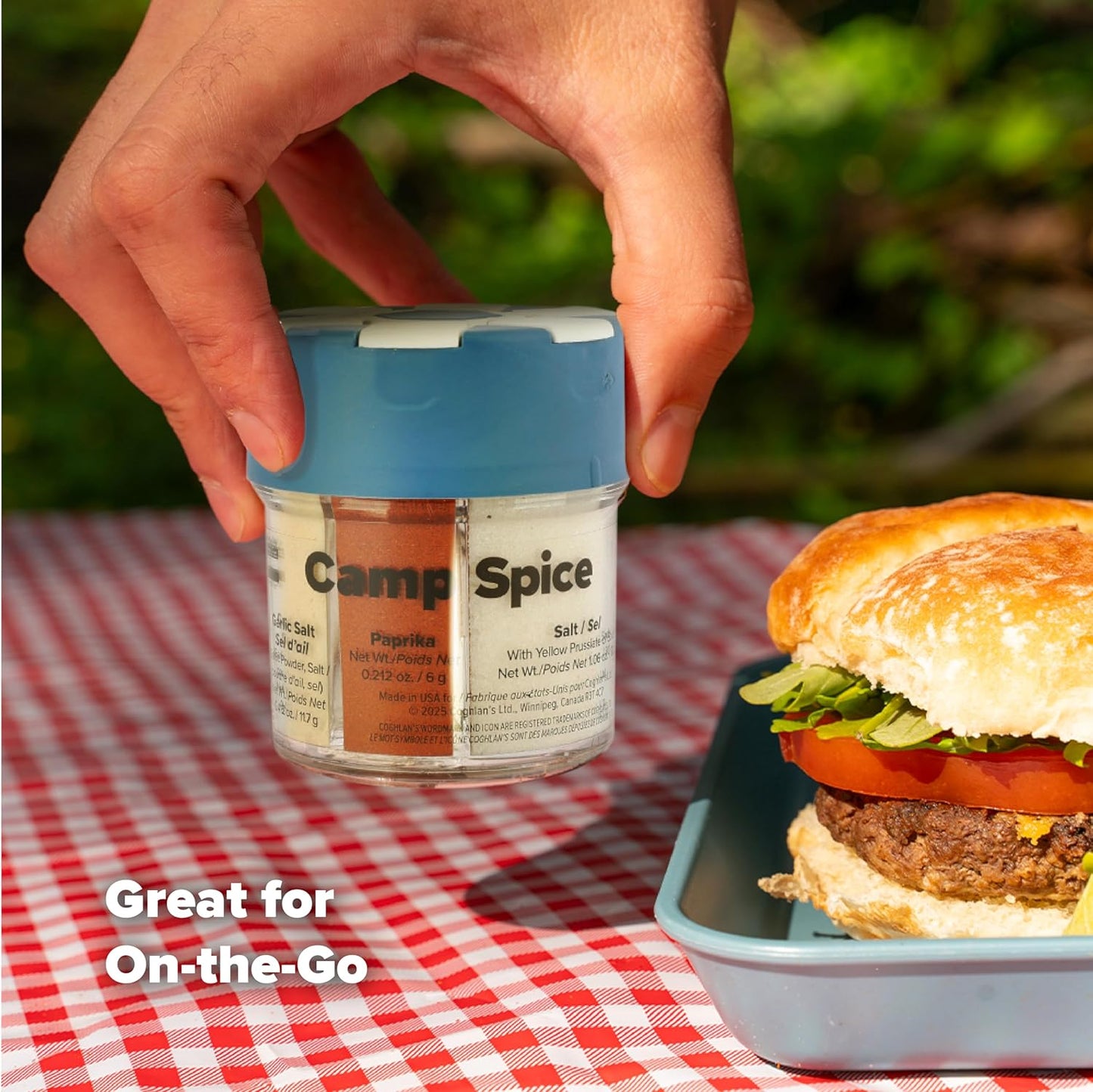6-in-1 Spice Shaker | Portable Seasoning Container for Camping, Travel, BBQ & Kitchen Cooking