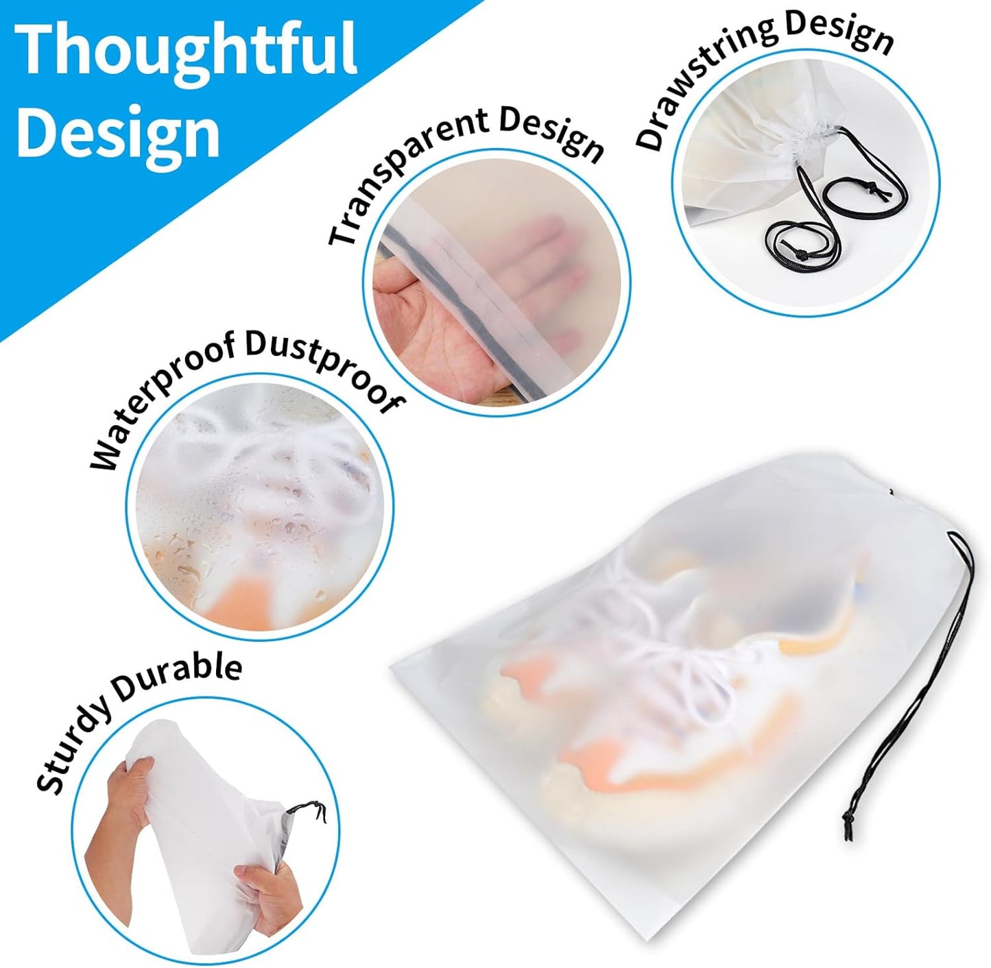 Travel Shoe Bags, Waterproof Shoe Bags, Drawstring Shoe Bags, Luggage Organizer, Packing Essentials