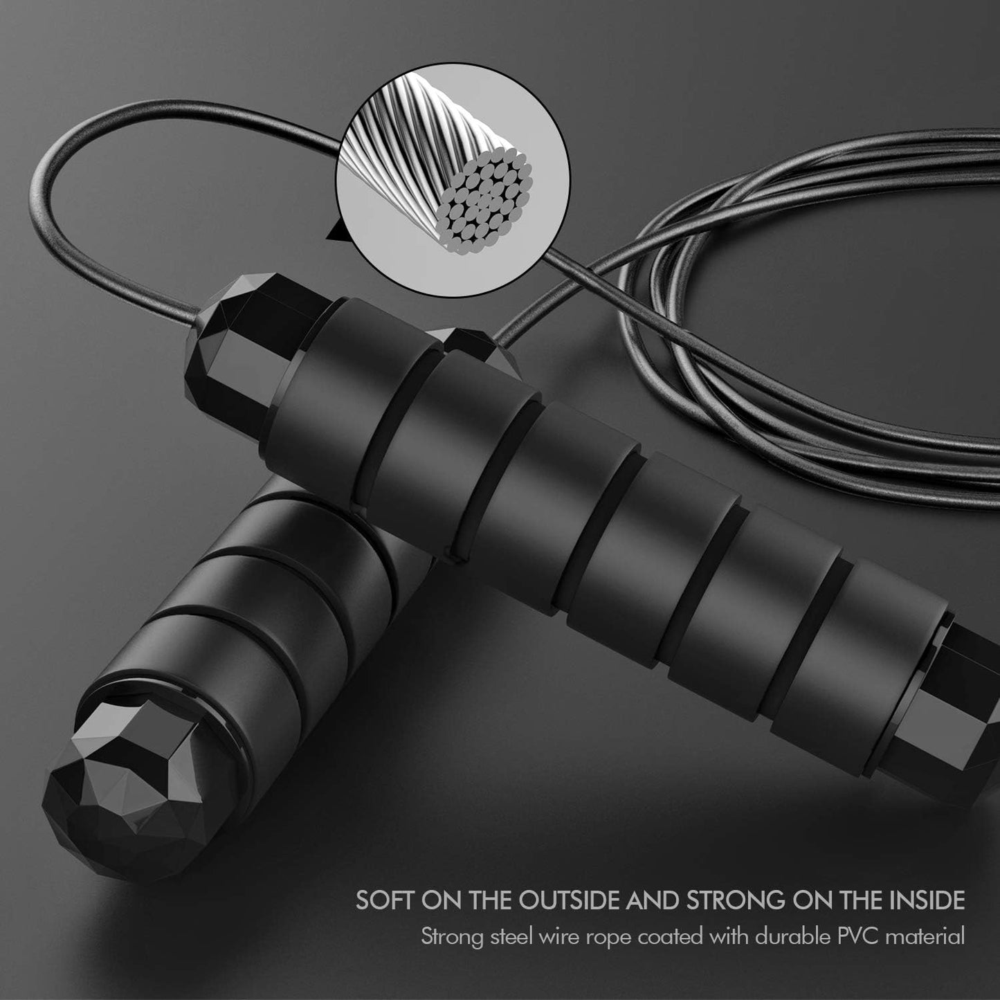 Adjustable Speed Jump Rope | Tangle-Free Fitness Workout Rope with Foam Handles & Ball Bearings for Men, Women & Kids