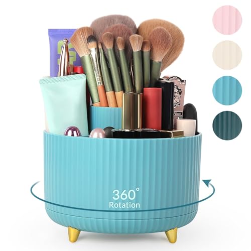 SKYDUE 360 Degree Rotating Desk Organizer 5 Compartment Pen Holder