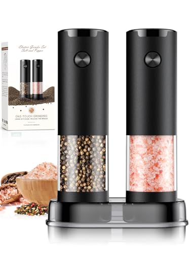 Ioion Electric Salt and Pepper Grinder Set Adjustable Coarseness Battery Operated