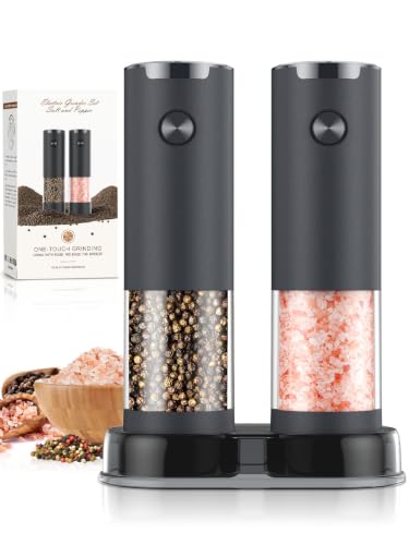 Ioion Electric Salt and Pepper Grinder Set Adjustable Coarseness Battery Operated