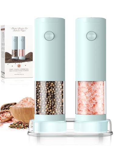 Ioion Electric Salt and Pepper Grinder Set Adjustable Coarseness Battery Operated