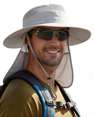 Camptrace Wide Brim Sun Hat with Neck Flap Nylon