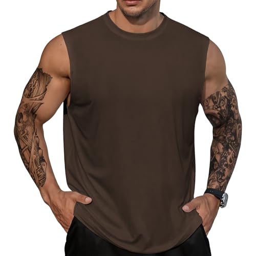 Domirica Men's Quick Dry Sleeveless Tank Top Workout Fitness Shirt