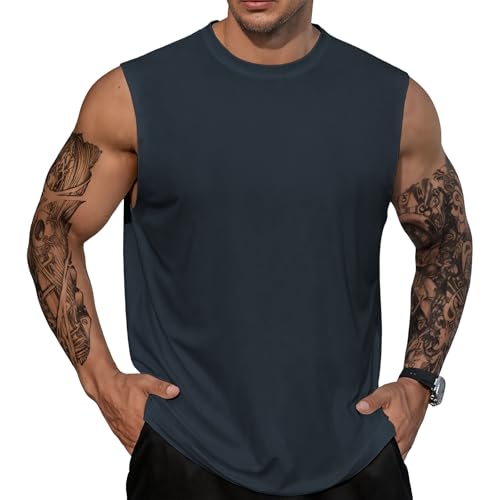 Domirica Men's Quick Dry Sleeveless Tank Top Workout Fitness Shirt
