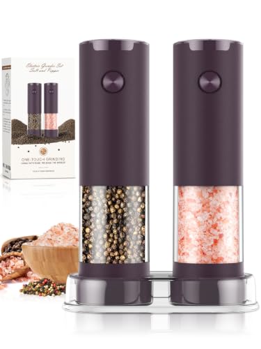Ioion Electric Salt and Pepper Grinder Set Adjustable Coarseness Battery Operated