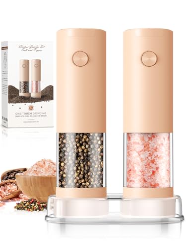 Ioion Electric Salt and Pepper Grinder Set Adjustable Coarseness Battery Operated
