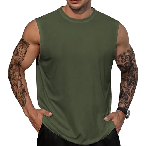 Domirica Men's Quick Dry Sleeveless Tank Top Workout Fitness Shirt