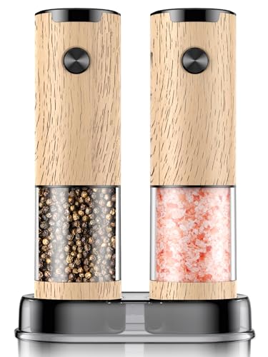 Ioion Electric Salt and Pepper Grinder Set Adjustable Coarseness Battery Operated