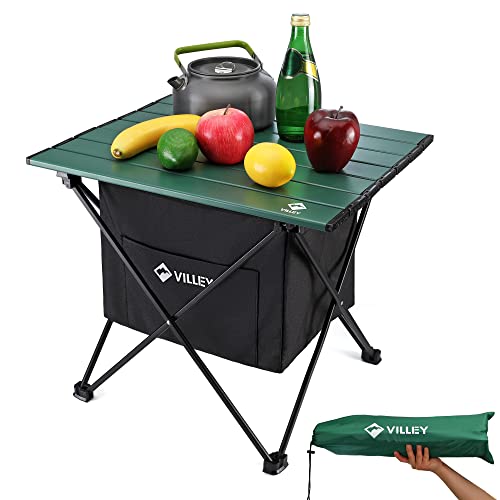 VILLEY Portable Folding Camping Table Ultralight Aluminum 16-inch