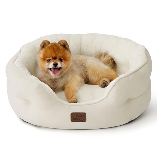 Bedsure Washable Round Plush Small Dog Bedding Mat