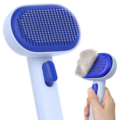 Aumuca Self-Cleaning Slicker Brush for Dogs and Cats Grooming Tool