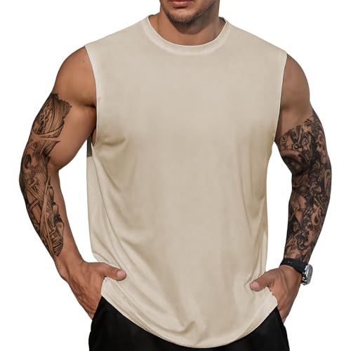 Domirica Men's Quick Dry Sleeveless Tank Top Workout Fitness Shirt