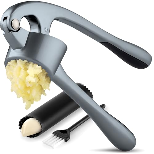 Zulay Kitchen Premium Garlic Press Set Stainless Steel