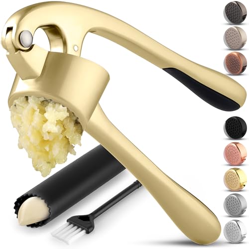 Zulay Kitchen Premium Garlic Press Set Stainless Steel