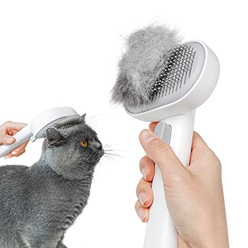 Aumuca Self-Cleaning Slicker Brush for Dogs and Cats Grooming Tool