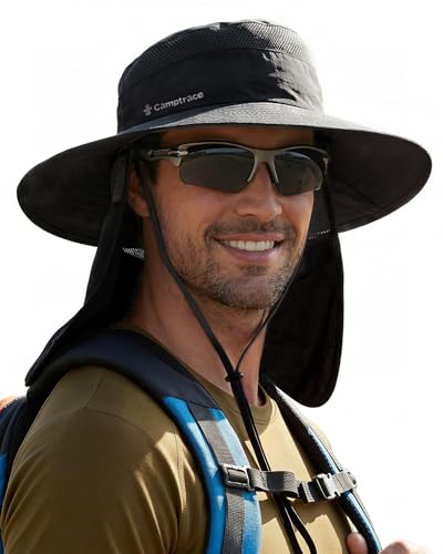 Camptrace Wide Brim Sun Hat with Neck Flap Nylon