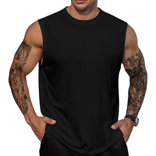 Domirica Men's Quick Dry Sleeveless Tank Top Workout Fitness Shirt
