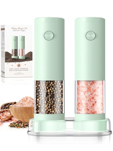Ioion Electric Salt and Pepper Grinder Set Adjustable Coarseness Battery Operated