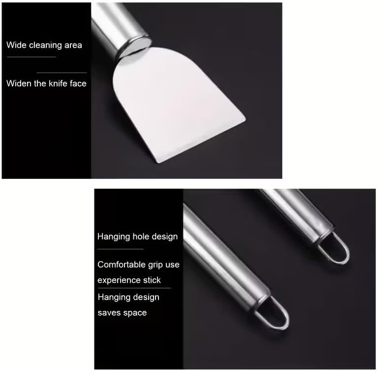 Multi-Purpose Stainless Steel Cleaning Scraper for Home and Kitchen Silver