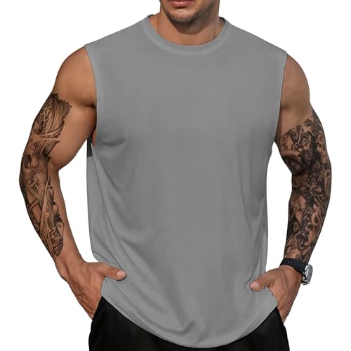 Domirica Men's Quick Dry Sleeveless Tank Top Workout Fitness Shirt