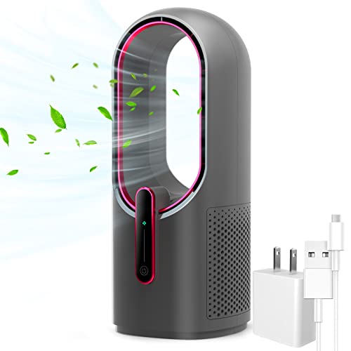 KONSIDEN F6 Bladeless Desk Fan 3-Speed Quiet 11.8 Inch
