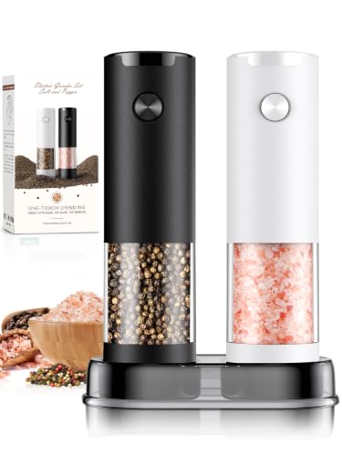 Ioion Electric Salt and Pepper Grinder Set Adjustable Coarseness Battery Operated