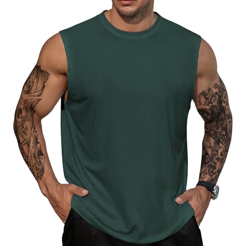 Domirica Men's Quick Dry Sleeveless Tank Top Workout Fitness Shirt