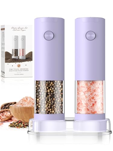 Ioion Electric Salt and Pepper Grinder Set Adjustable Coarseness Battery Operated