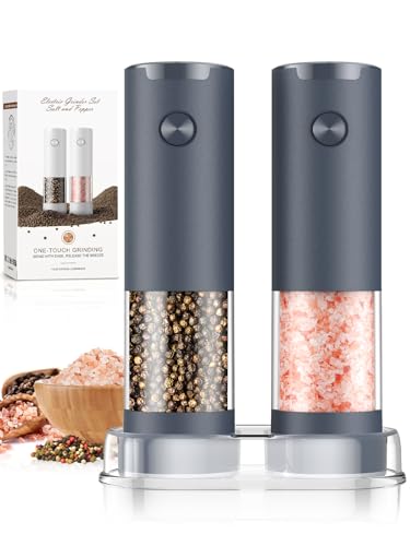 Ioion Electric Salt and Pepper Grinder Set Adjustable Coarseness Battery Operated
