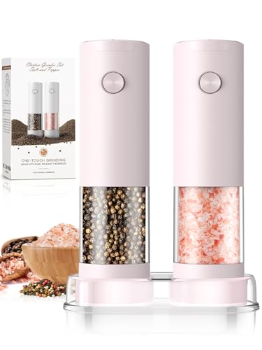 Ioion Electric Salt and Pepper Grinder Set Adjustable Coarseness Battery Operated
